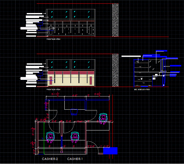Bank Cash Counter Detailed Dwg Cad Drawing File Download Now Cadbull